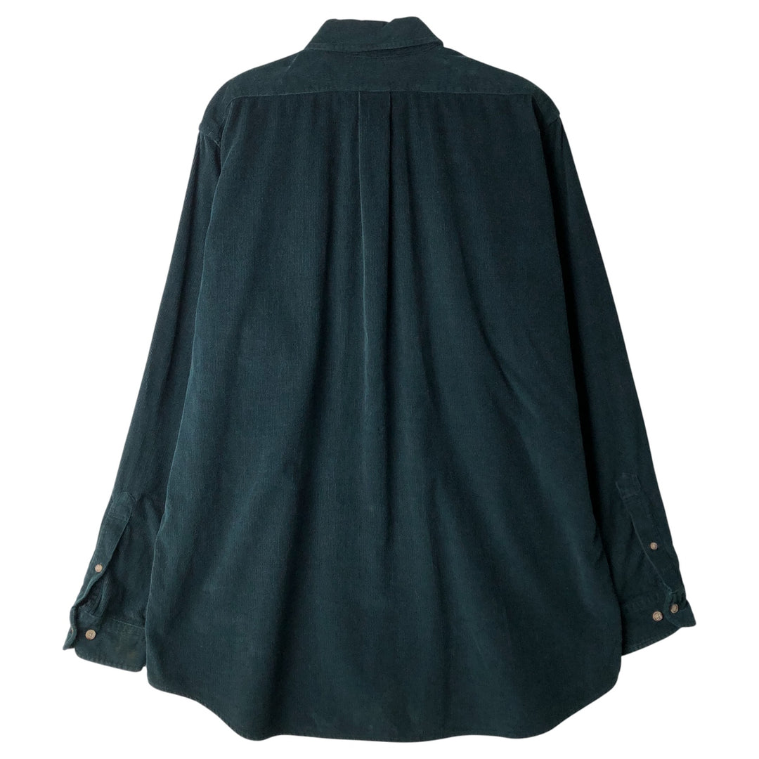 Brooks Brothers Est. 1818 Long Sleeve Button-Down Corduroy Shirt, Men's Size L cotton green type Vintage Second Hand