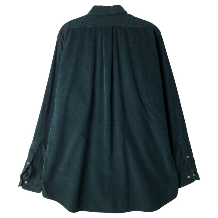 Brooks Brothers Est. 1818 Long Sleeve Button-Down Corduroy Shirt, Men's Size L cotton green type Vintage Second Hand