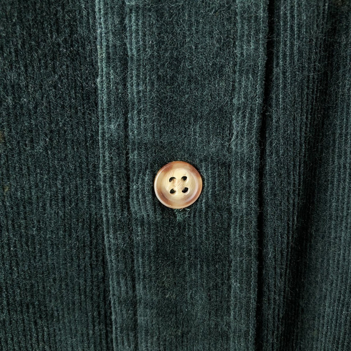 Brooks Brothers Est. 1818 Long Sleeve Button-Down Corduroy Shirt, Men's Size L cotton green type Vintage Second Hand