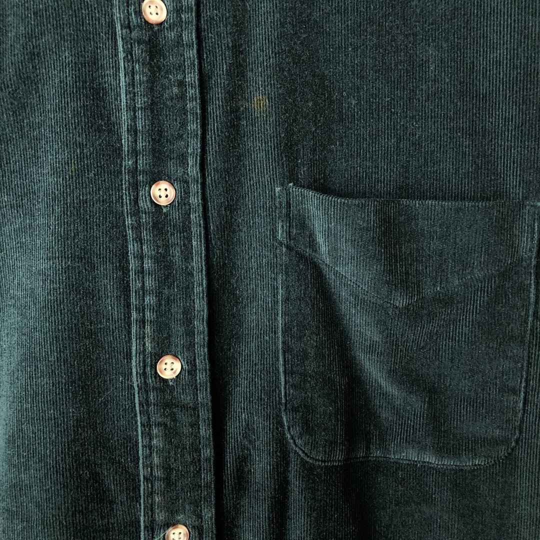 Brooks Brothers Est. 1818 Long Sleeve Button-Down Corduroy Shirt, Men's Size L cotton green type Vintage Second Hand