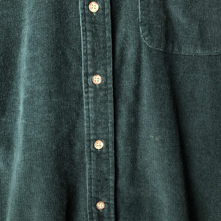 Brooks Brothers Est. 1818 Long Sleeve Button-Down Corduroy Shirt, Men's Size L cotton green type Vintage Second Hand