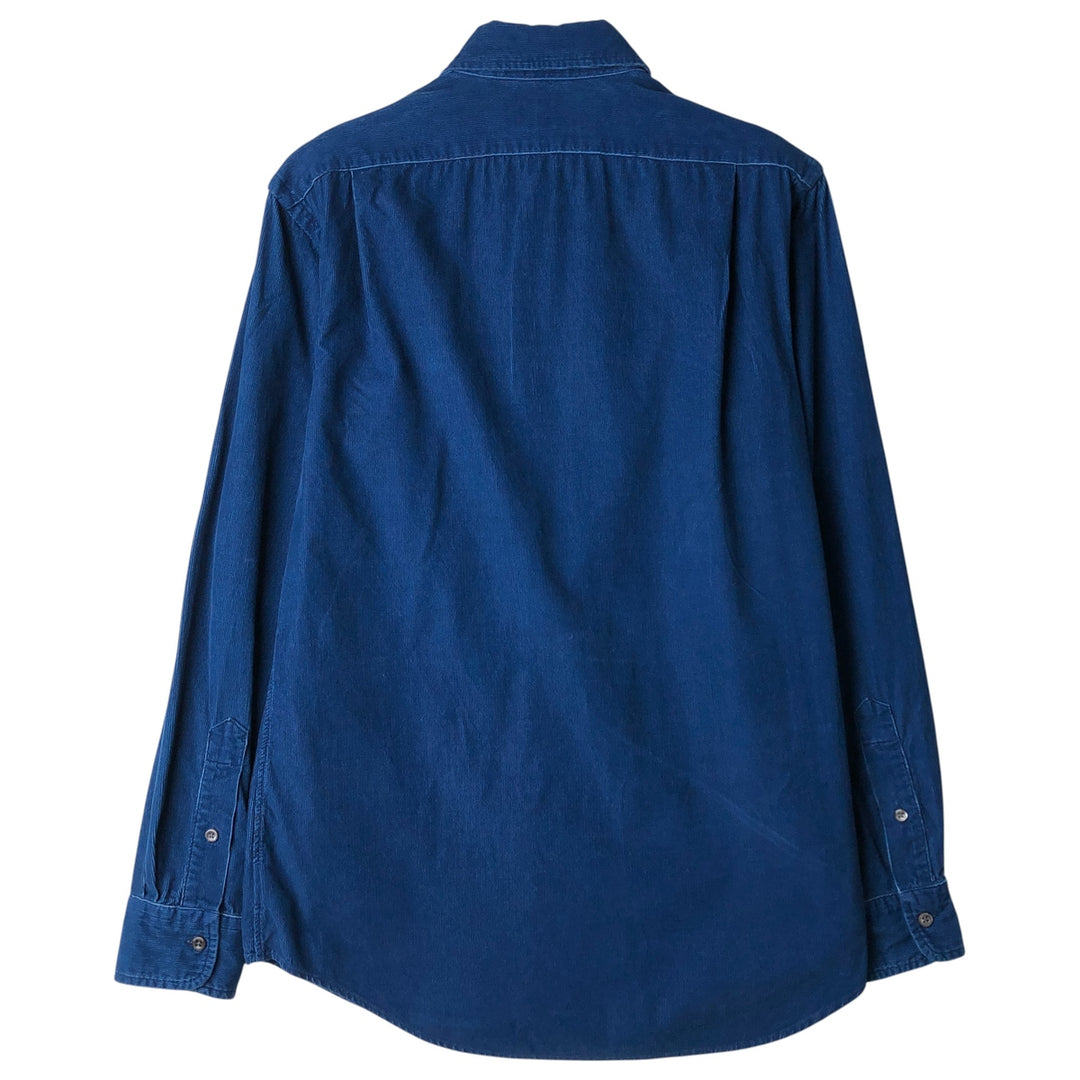 Ralph Lauren POLO by Ralph Lauren CUSTOM FIT long-sleeved button-down corduroy shirt, men's size M cotton blue type Vintage Second Hand
