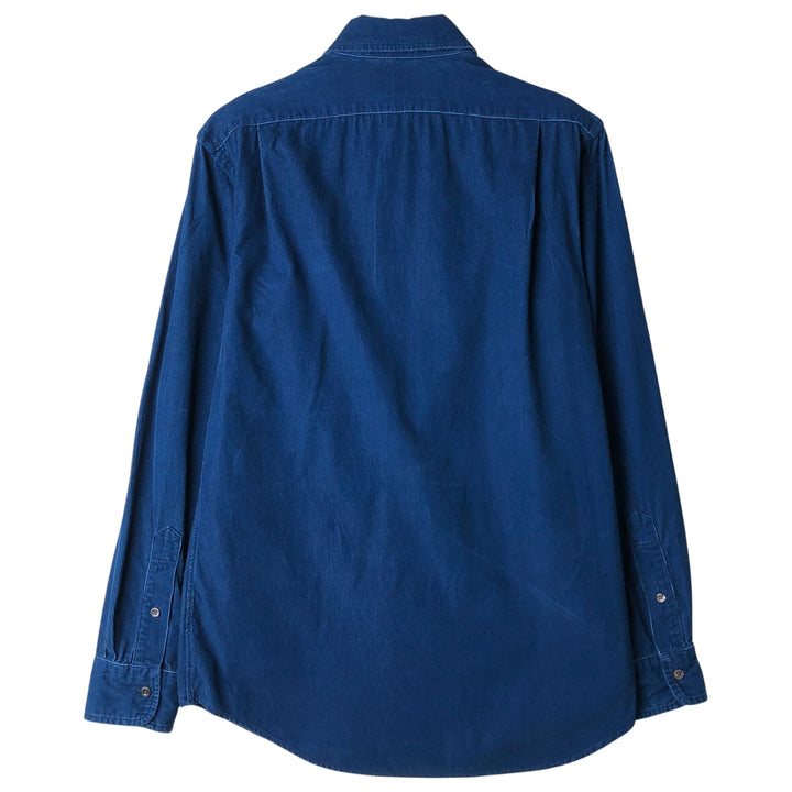 Ralph Lauren POLO by Ralph Lauren CUSTOM FIT long-sleeved button-down corduroy shirt, men's size M cotton blue type Vintage Second Hand
