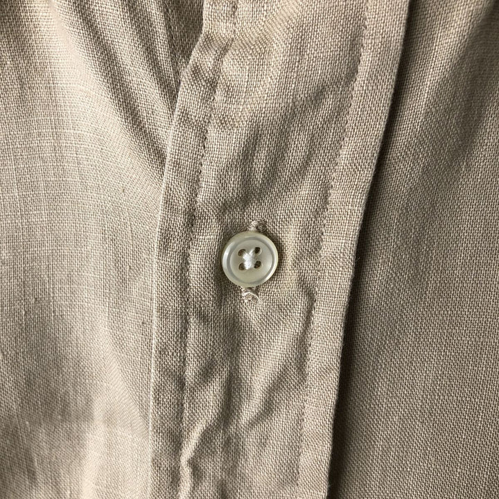 Ralph Lauren BLAKE long sleeve linen button down shirt, men's size L linen Beige type Vintage Second Hand