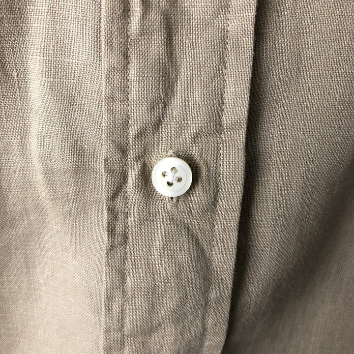 Ralph Lauren BLAKE long sleeve linen button down shirt, men's size L linen Beige type Vintage Second Hand
