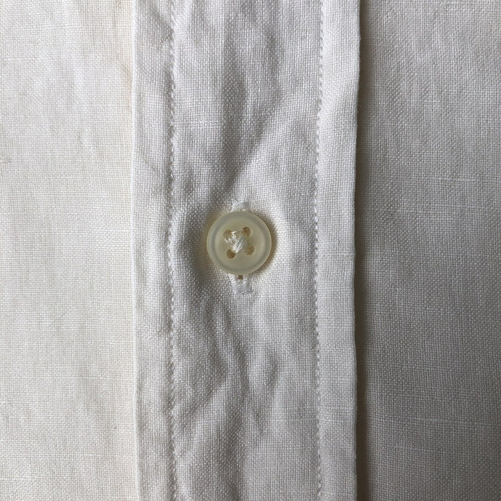 Ralph Lauren Classic Fit Long Sleeve Linen Button Down Shirt, Men's Size L linen white type Vintage Second Hand