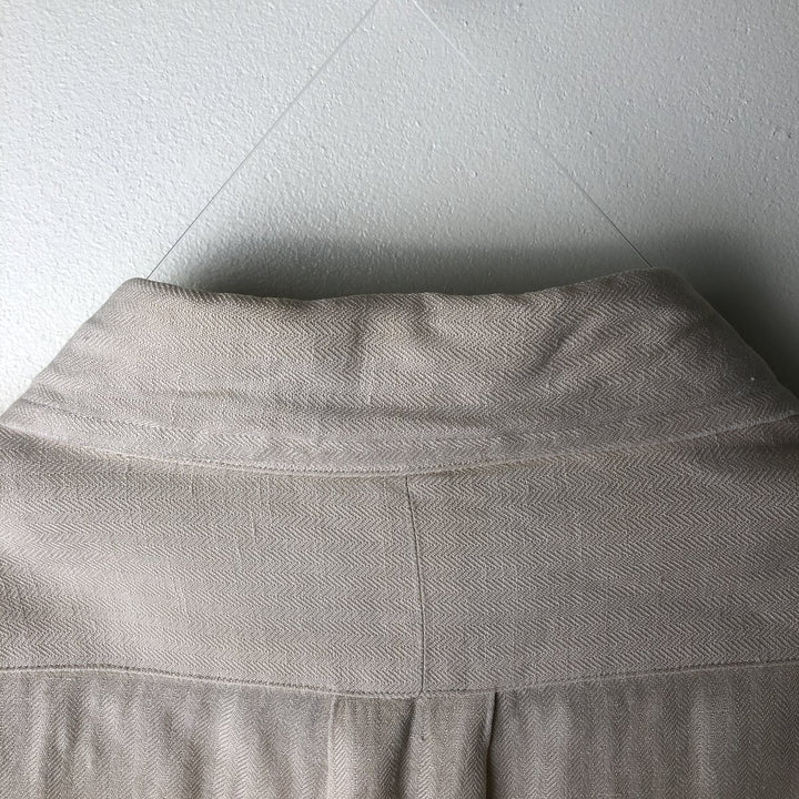 Ralph Lauren Golf Tilden long-sleeved button-down linen and silk shirt, men's size XL silk ivory Vintage Second Hand