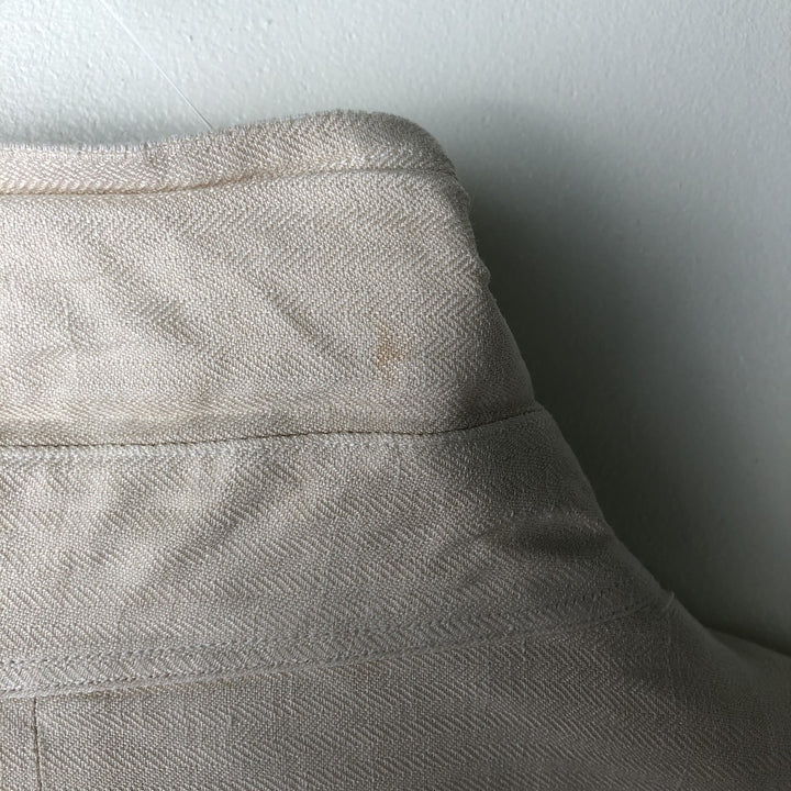 Ralph Lauren Golf Tilden long-sleeved button-down linen and silk shirt, men's size XL silk ivory Vintage Second Hand