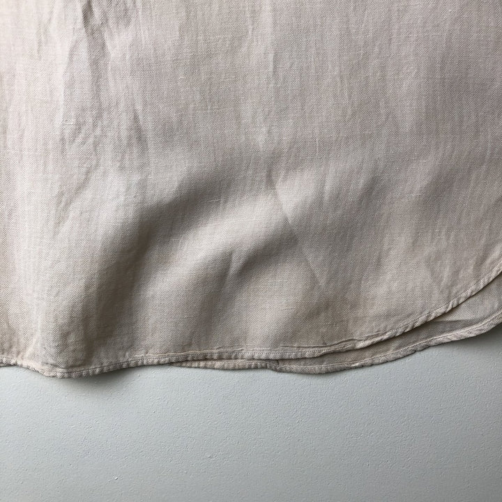 Ralph Lauren Golf Tilden long-sleeved button-down linen and silk shirt, men's size XL silk ivory Vintage Second Hand