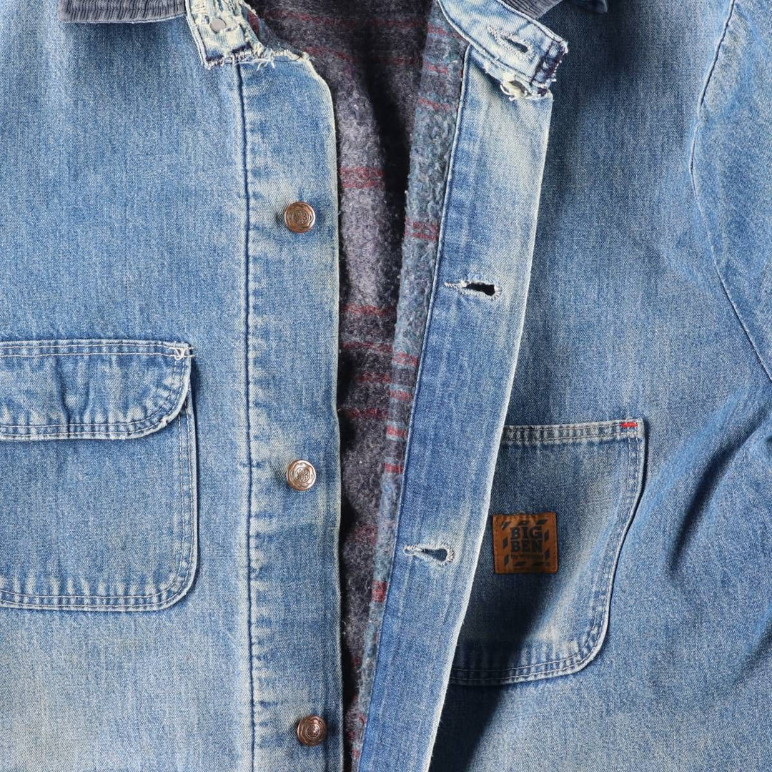70s~80'S Wrangler BIG BEN denim coveralls made in USA, men's XL size, vintage cotton blue type Vintage Second Hand