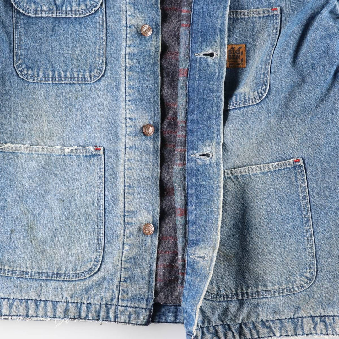 70s~80'S Wrangler BIG BEN denim coveralls made in USA, men's XL size, vintage cotton blue type Vintage Second Hand