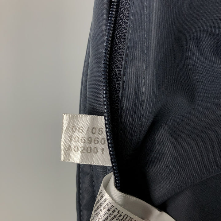 2000'S adidas reversible padded hoodie/puffer jacket with back logo, men's size XXL Nylon navy blue type Vintage Second Hand