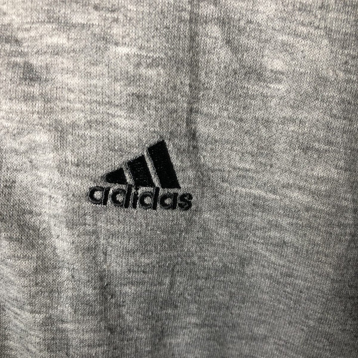 2000'S adidas reversible padded hoodie/puffer jacket with back logo, men's size XXL Nylon navy blue type Vintage Second Hand