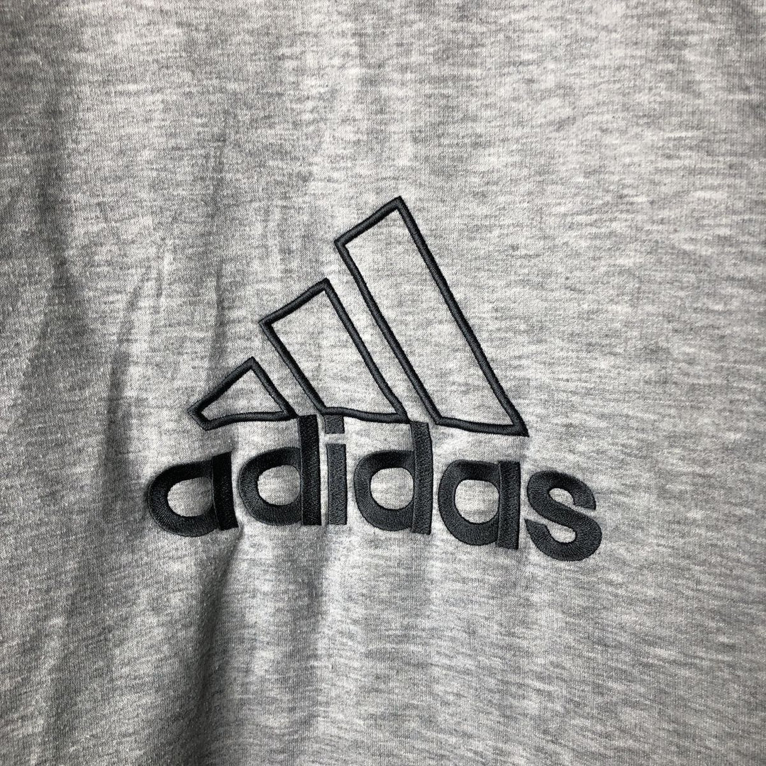 2000'S adidas reversible padded hoodie/puffer jacket with back logo, men's size XXL Nylon navy blue type Vintage Second Hand