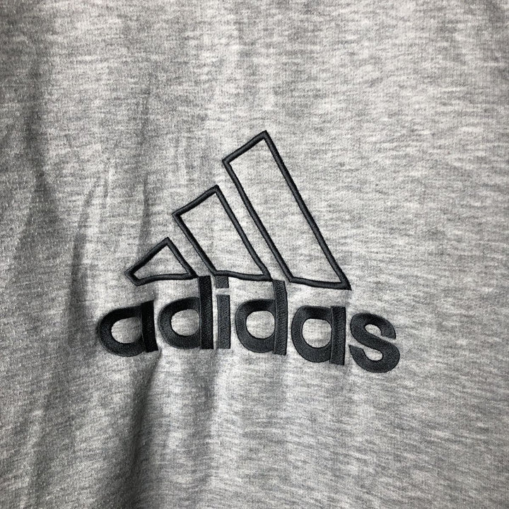 2000'S adidas reversible padded hoodie/puffer jacket with back logo, men's size XXL Nylon navy blue type Vintage Second Hand