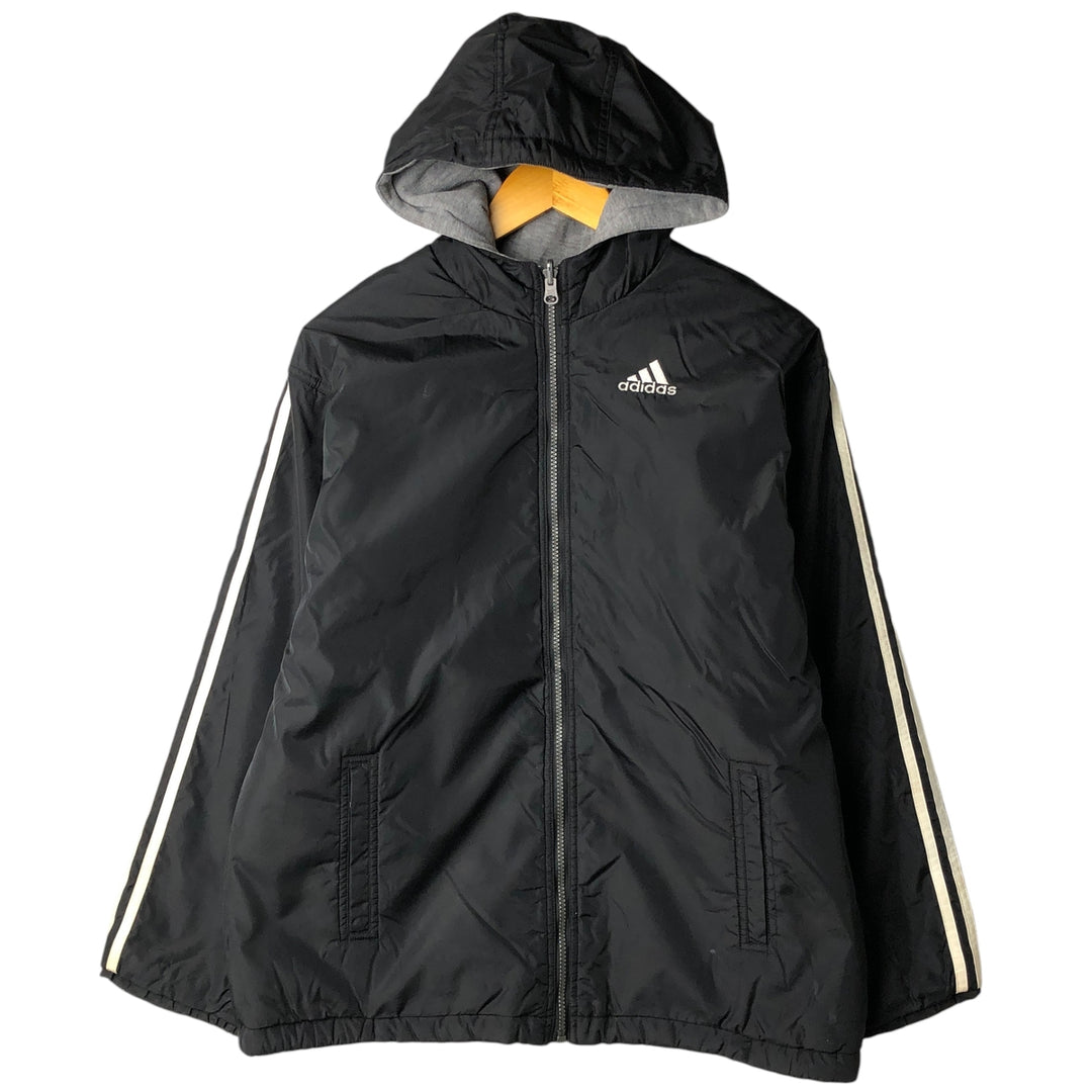 Vintage 90'S adidas reversible padded puffer jacket with back logo, size XL, men's Nylon black type Vintage Second Hand