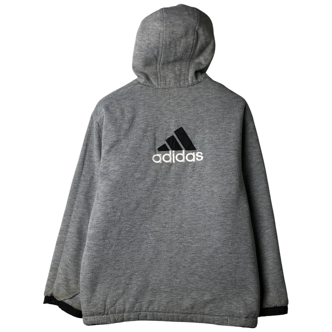 Vintage 90'S adidas reversible padded puffer jacket with back logo, size XL, men's Nylon black type Vintage Second Hand