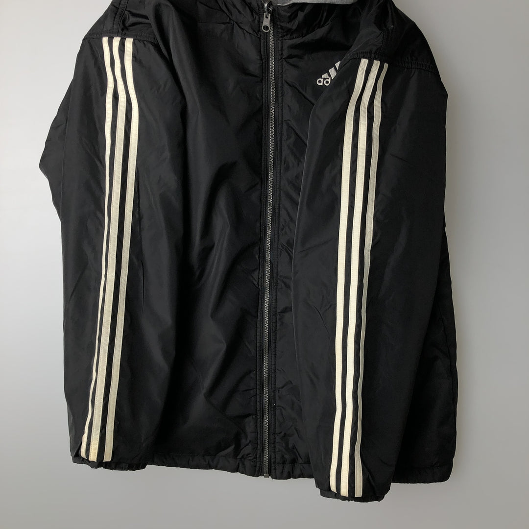 Vintage 90'S adidas reversible padded puffer jacket with back logo, size XL, men's Nylon black type Vintage Second Hand