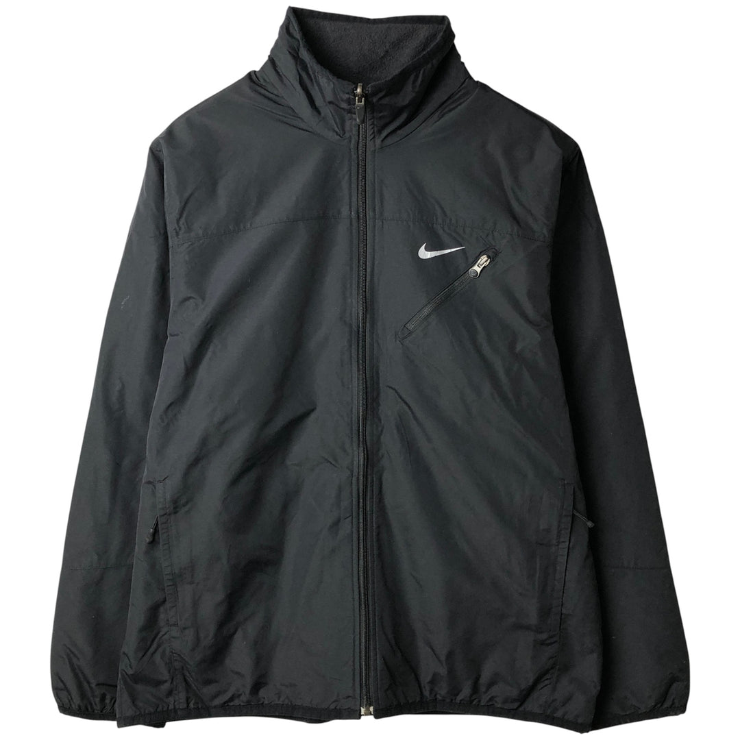 2000'S Nike The Athletic Dept Reversible Fleece Nylon Jacket, Men's Size L Nylon black type Vintage Second Hand