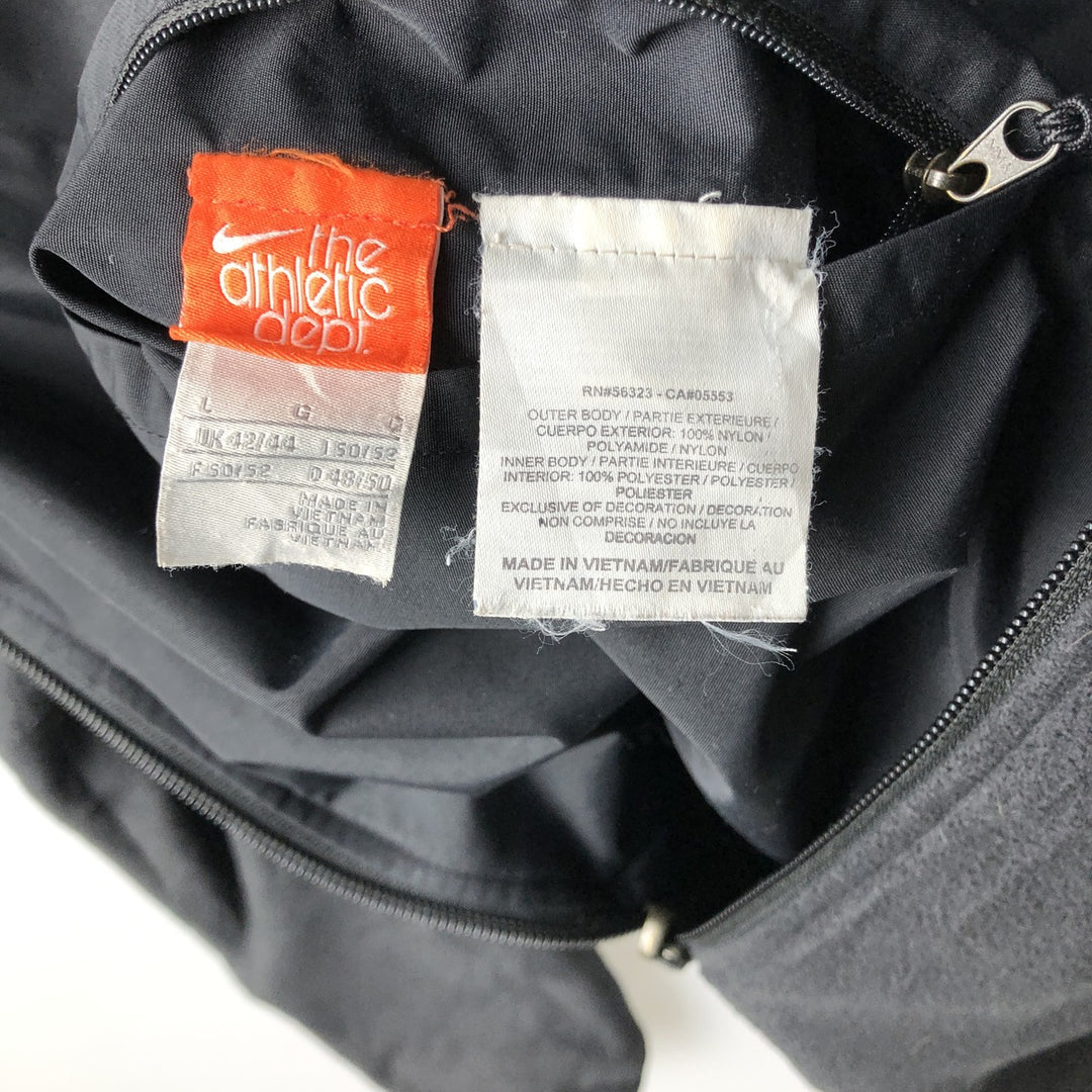 2000'S Nike The Athletic Dept Reversible Fleece Nylon Jacket, Men's Size L Nylon black type Vintage Second Hand