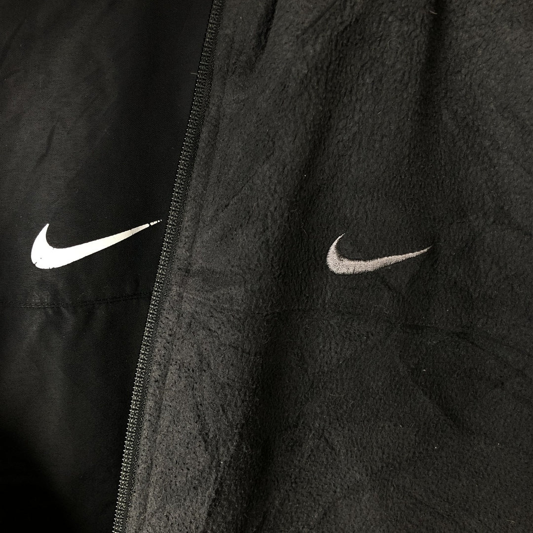 2000'S Nike The Athletic Dept Reversible Fleece Nylon Jacket, Men's Size L Nylon black type Vintage Second Hand
