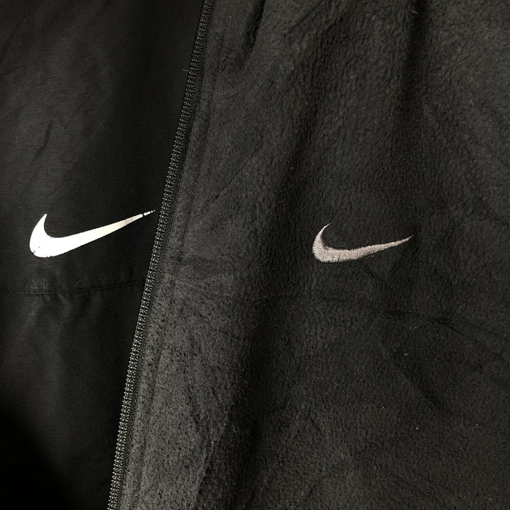 2000'S Nike The Athletic Dept Reversible Fleece Nylon Jacket, Men's Size L Nylon black type Vintage Second Hand