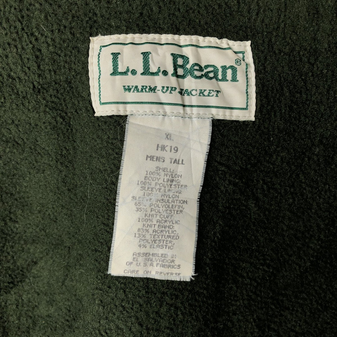 Vintage LLBean Warm-up Jacket from the 1980'S and 1990s, a padded puffer jacket, size XL, for men. Nylon red type Vintage Second Hand