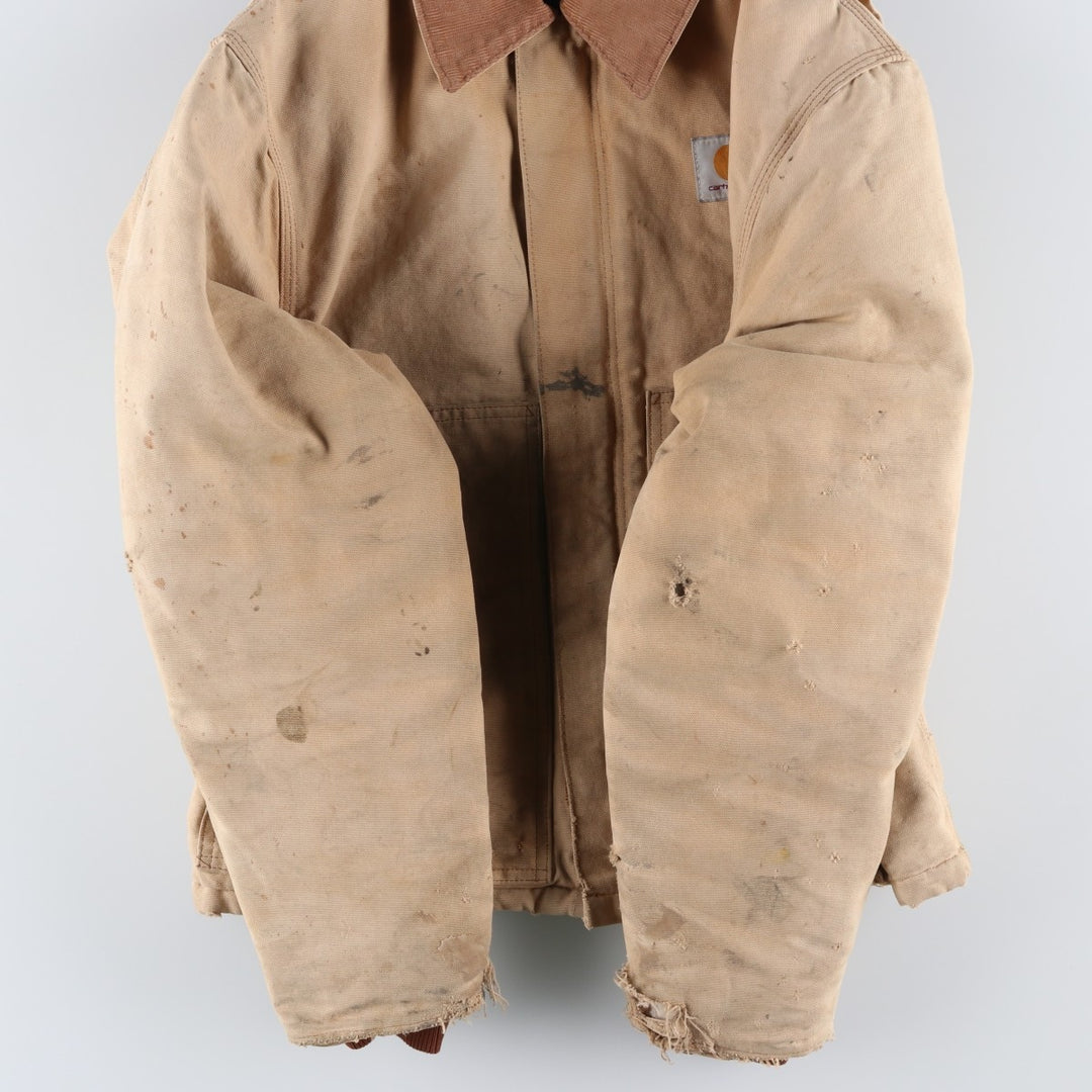 Carhartt Traditional Padded Duck Work Jacket, Men's Size L unclear Beige type Vintage Second Hand