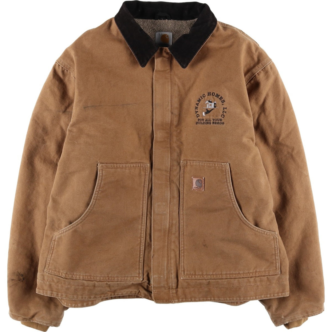 2000'S Carhartt Traditional Padded Duck Work Jacket, Men's Size XL cotton ocher yellow type Vintage Second Hand