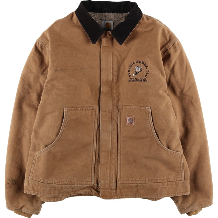 2000'S Carhartt Traditional Padded Duck Work Jacket, Men's Size XL cotton ocher yellow type Vintage Second Hand