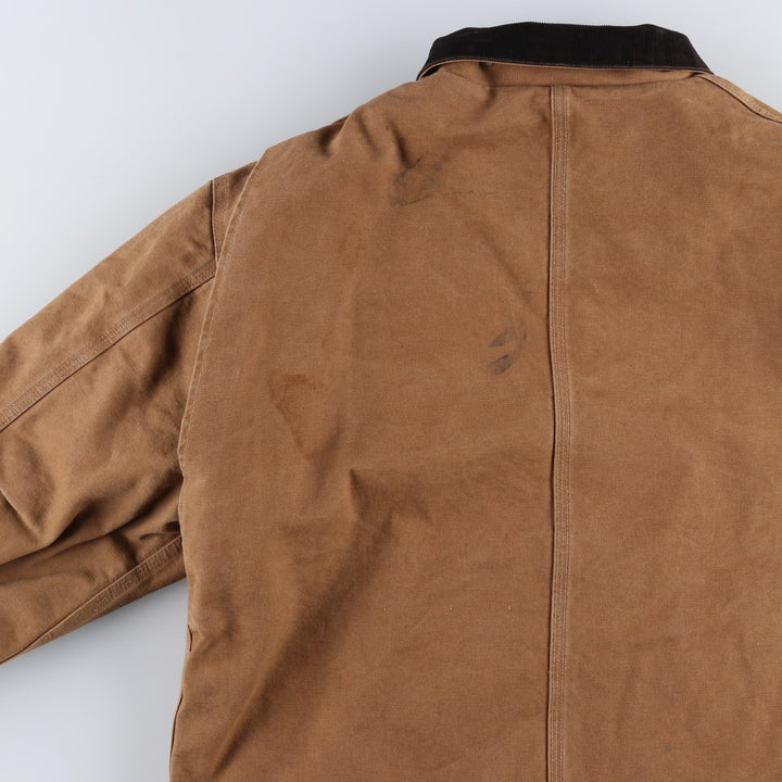 2000'S Carhartt Traditional Padded Duck Work Jacket, Men's Size XL cotton ocher yellow type Vintage Second Hand