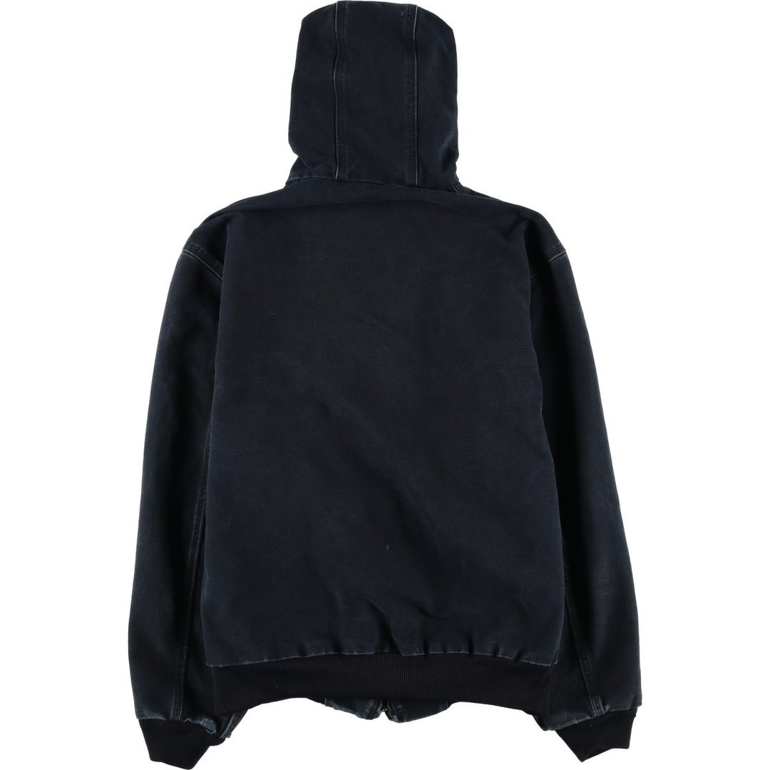 Carhartt Active Jacket Duck Full Zip Hoodie Men's L size unclear black type Vintage Second Hand