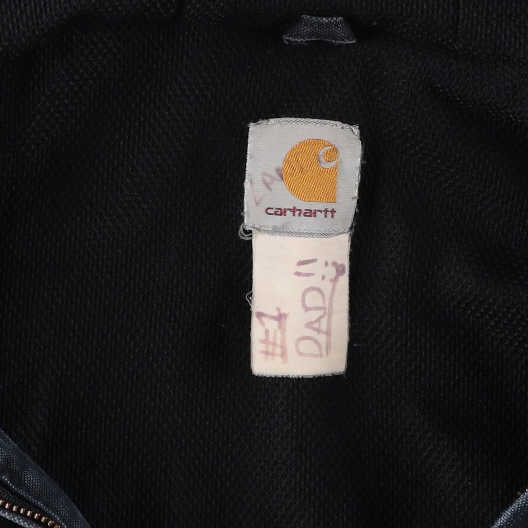 Carhartt Active Jacket Duck Full Zip Hoodie Men's L size unclear black type Vintage Second Hand