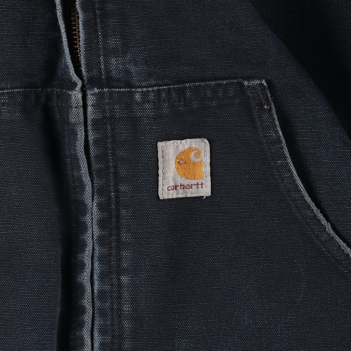 Carhartt Active Jacket Duck Full Zip Hoodie Men's L size unclear black type Vintage Second Hand