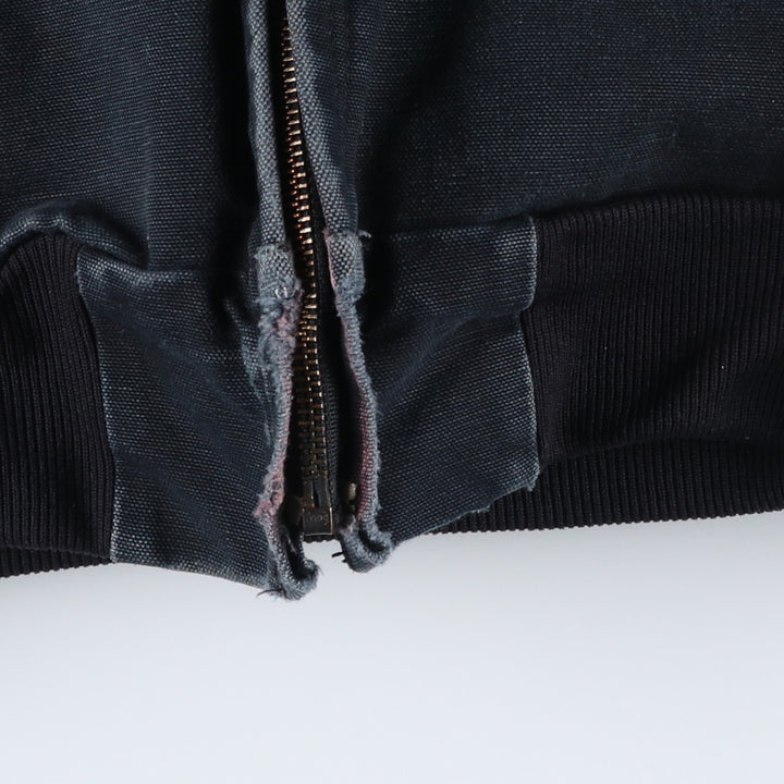 Carhartt Active Jacket Duck Full Zip Hoodie Men's L size unclear black type Vintage Second Hand