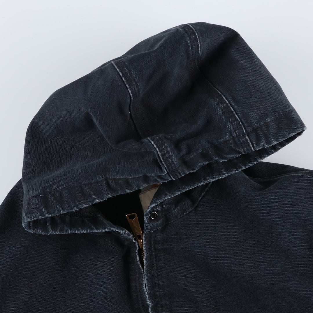 Carhartt Active Jacket Duck Full Zip Hoodie Men's L size unclear black type Vintage Second Hand