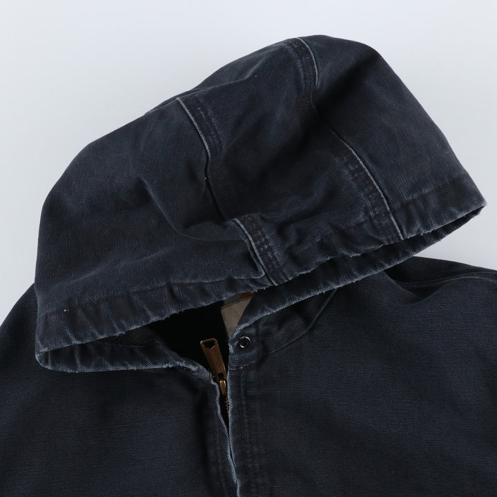 Carhartt Active Jacket Duck Full Zip Hoodie Men's L size unclear black type Vintage Second Hand