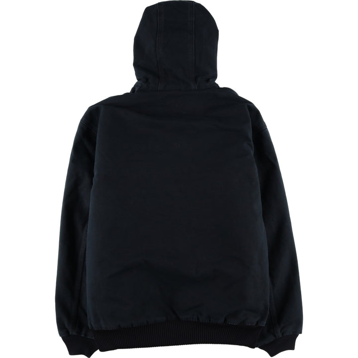 2000'S Carhartt Active Jacket, Padded Duck Full Zip Hoodie, Men's Size XL cotton black type Vintage Second Hand