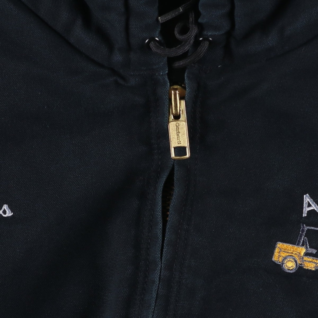 2000'S Carhartt Active Jacket, Padded Duck Full Zip Hoodie, Men's Size XL cotton black type Vintage Second Hand