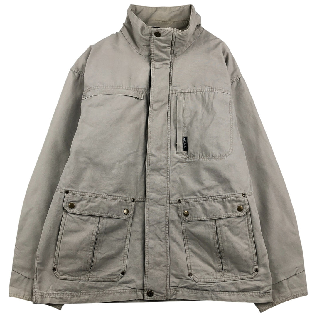2000'S Columbia Mountain Jacket, Shell Jacket, Men's Size L cotton pale white type Vintage Second Hand