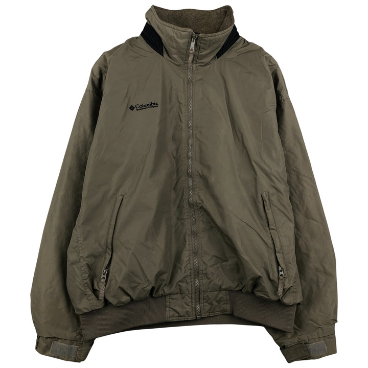 90s-00'S Vintage Columbia Men's Padded Puffer Jacket, Size L Nylon Khaki type Vintage Second Hand
