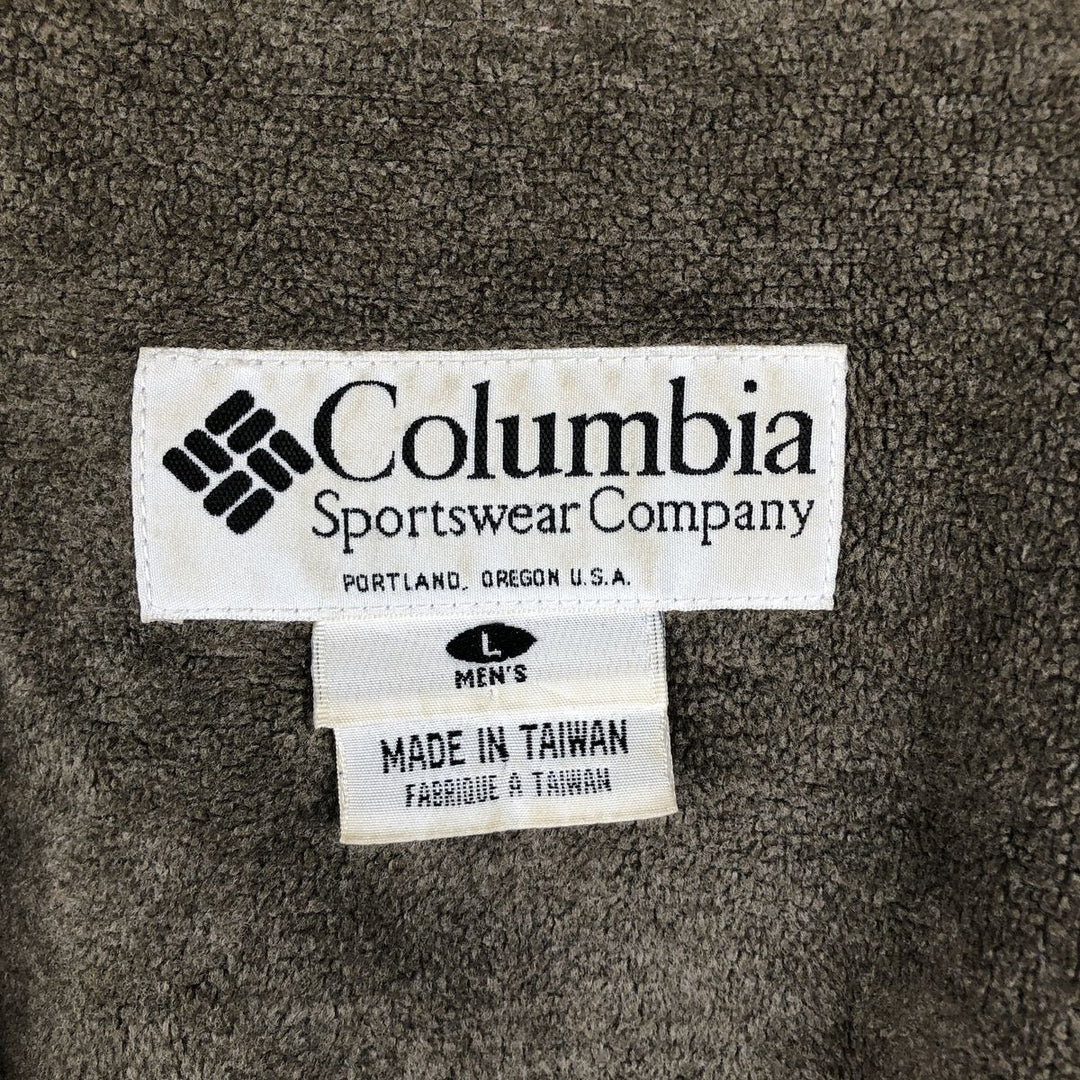 90s-00'S Vintage Columbia Men's Padded Puffer Jacket, Size L Nylon Khaki type Vintage Second Hand
