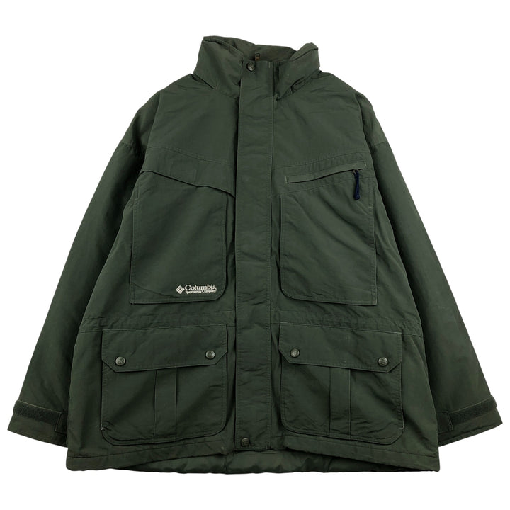 90s-00'S Columbia Padded Mountain Jacket, Shell Jacket, Puffer Jacket, Men's XL Nylon Khaki type Vintage Second Hand