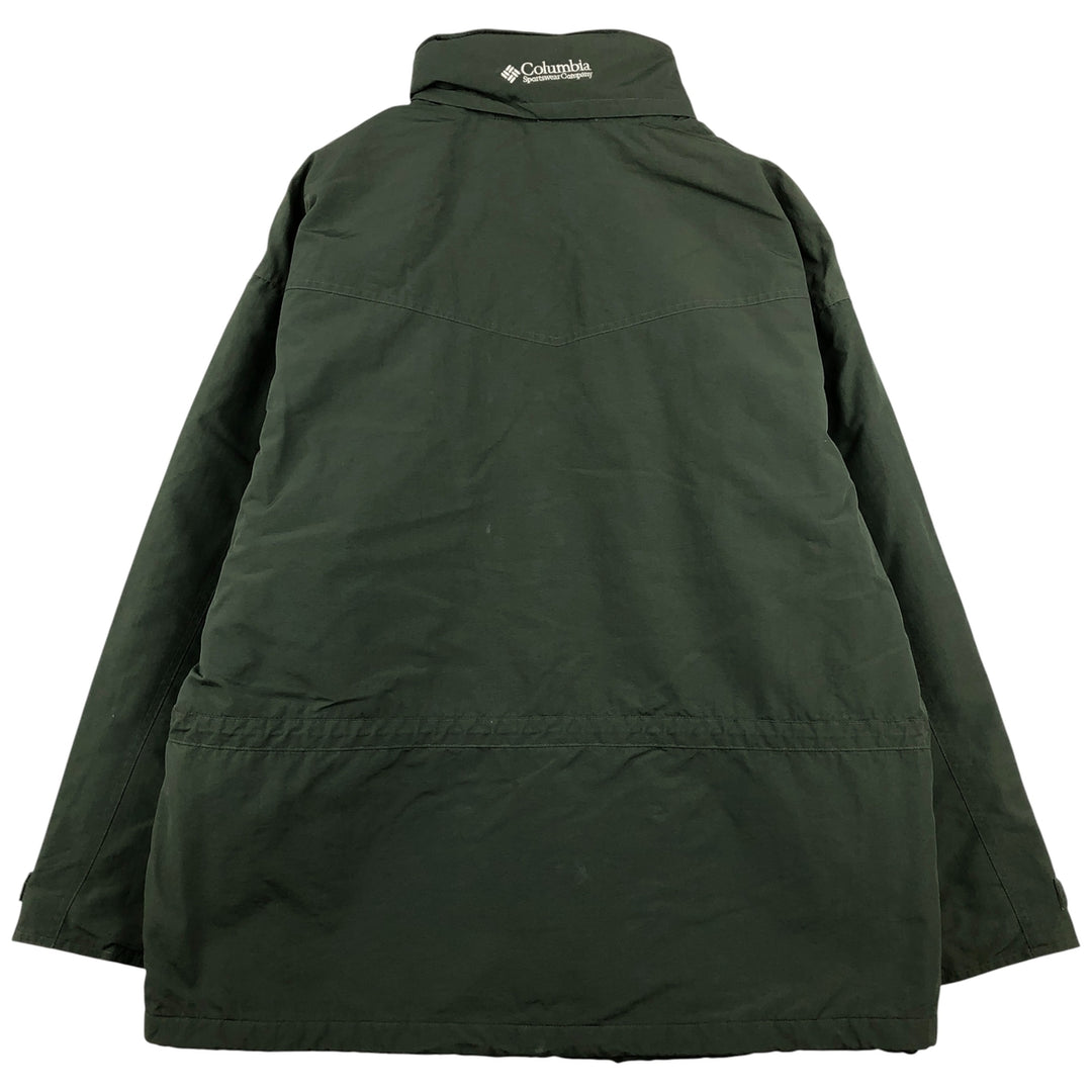 90s-00'S Columbia Padded Mountain Jacket, Shell Jacket, Puffer Jacket, Men's XL Nylon Khaki type Vintage Second Hand