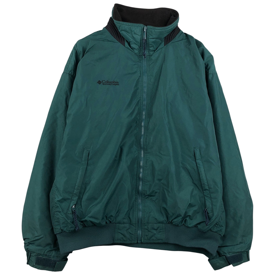 90s-00'S Vintage Columbia Men's Padded Puffer Jacket, Size L Nylon green type Vintage Second Hand
