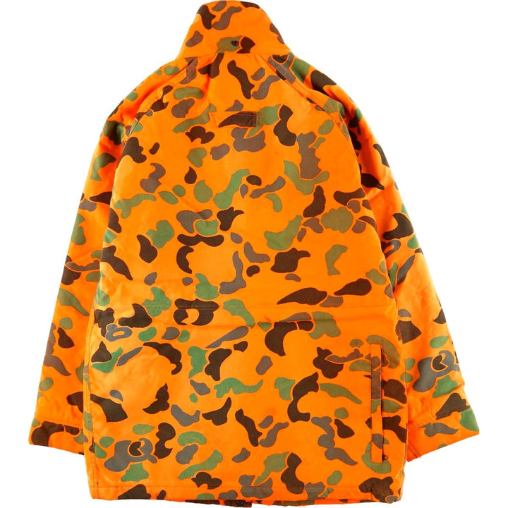 Vintage 1980'S WOOLRICH Camouflage Pattern Padded Puffer Jacket, Made in USA, Men's Size Medium Nylon orange type Vintage Second Hand