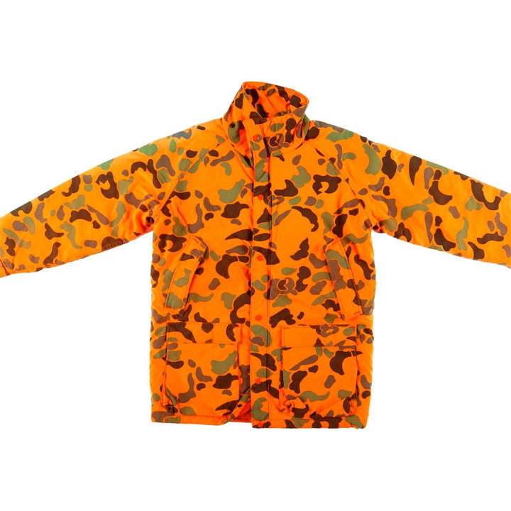 Vintage 1980'S WOOLRICH Camouflage Pattern Padded Puffer Jacket, Made in USA, Men's Size Medium Nylon orange type Vintage Second Hand