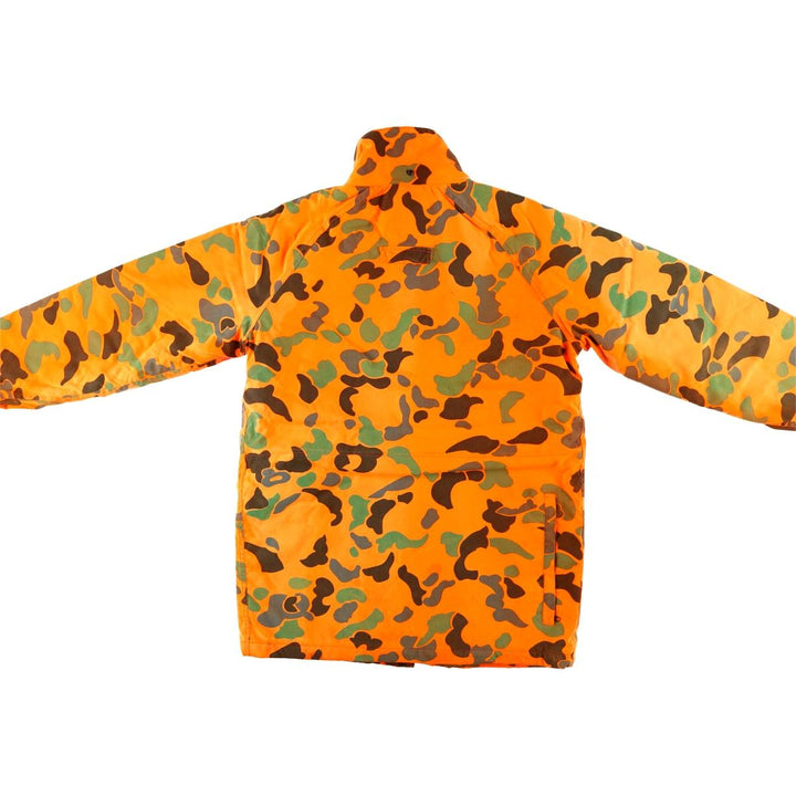 Vintage 1980'S WOOLRICH Camouflage Pattern Padded Puffer Jacket, Made in USA, Men's Size Medium Nylon orange type Vintage Second Hand