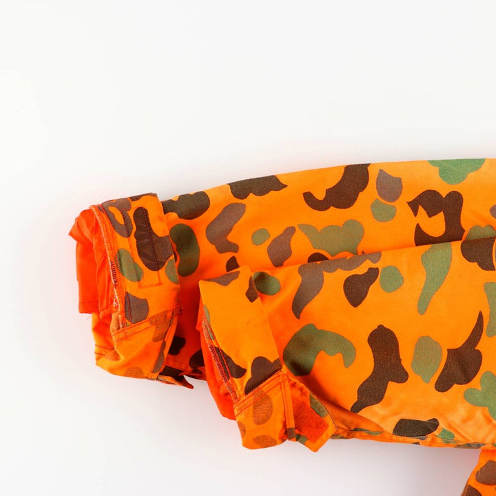 Vintage 1980'S WOOLRICH Camouflage Pattern Padded Puffer Jacket, Made in USA, Men's Size Medium Nylon orange type Vintage Second Hand