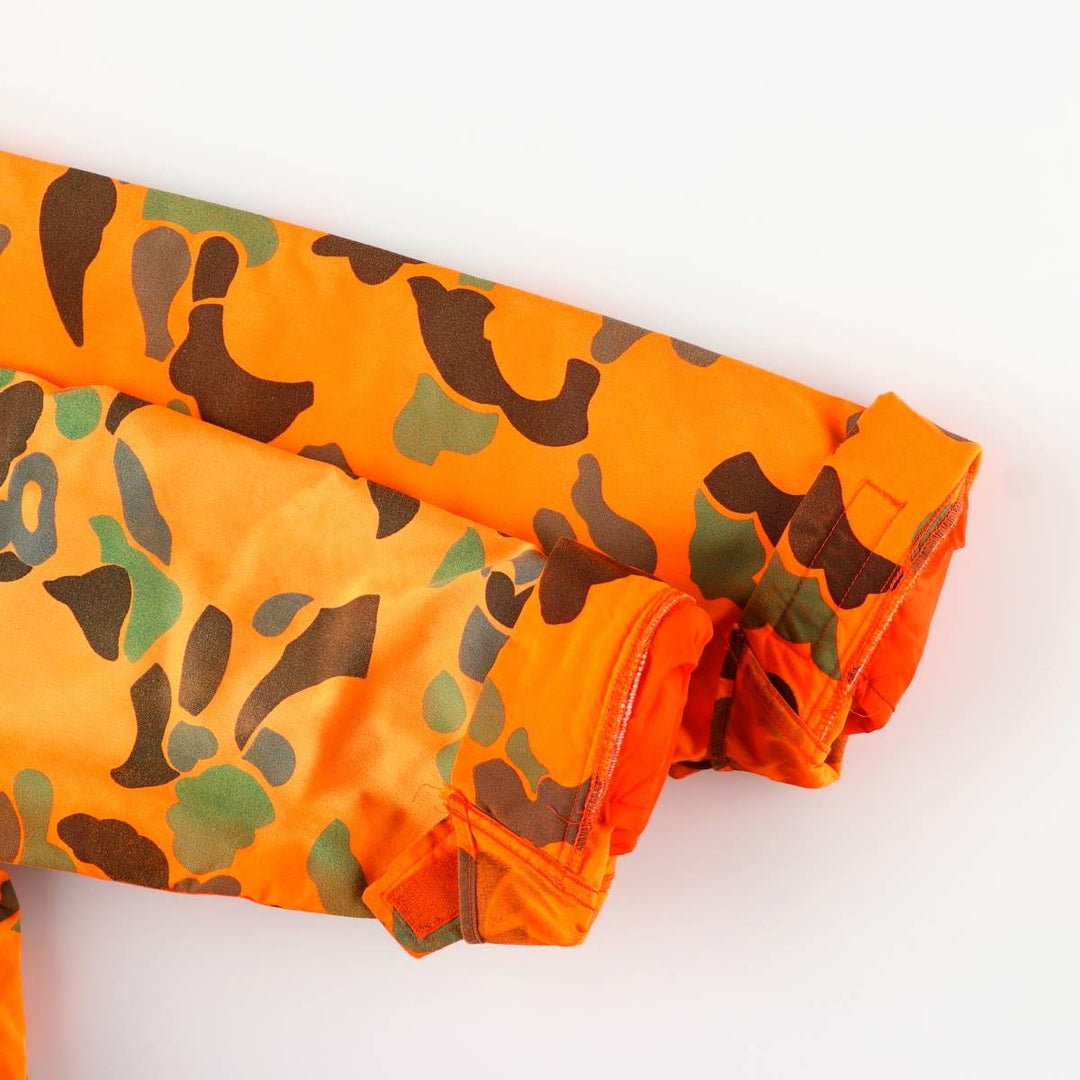 Vintage 1980'S WOOLRICH Camouflage Pattern Padded Puffer Jacket, Made in USA, Men's Size Medium Nylon orange type Vintage Second Hand